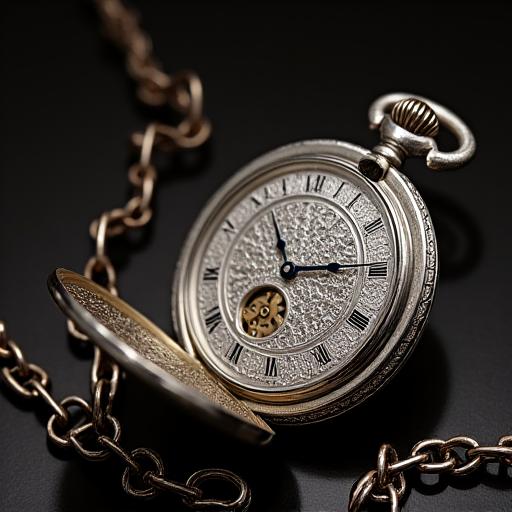 Orologio da tasca in argento finemente inciso del XIX secolo.